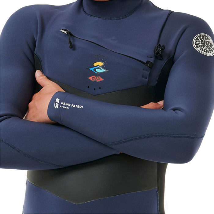 2024 Rip Curl Hombres Dawn Patrol 4/3mm Chest Zip Neopreno 157MFS - Navy